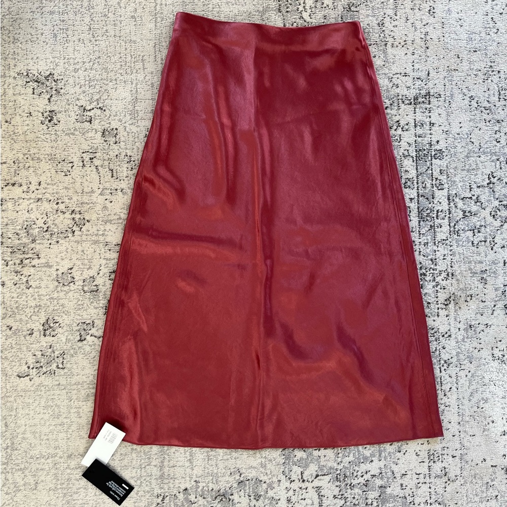Vince Satin Slip Skirt in Rosewood, NWT!!